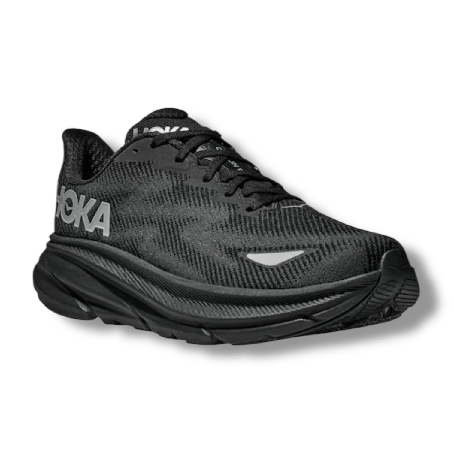 HOKA CLIFTON 9 GORE-TEX RUNNING TRAINERS BLACK
