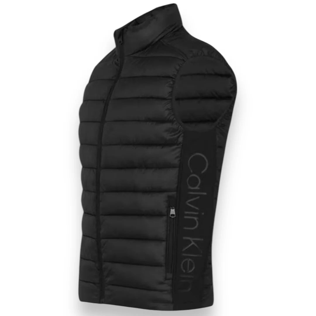 CALVIN KLEIN SIDE LOGO PUFFER GILET BLACK