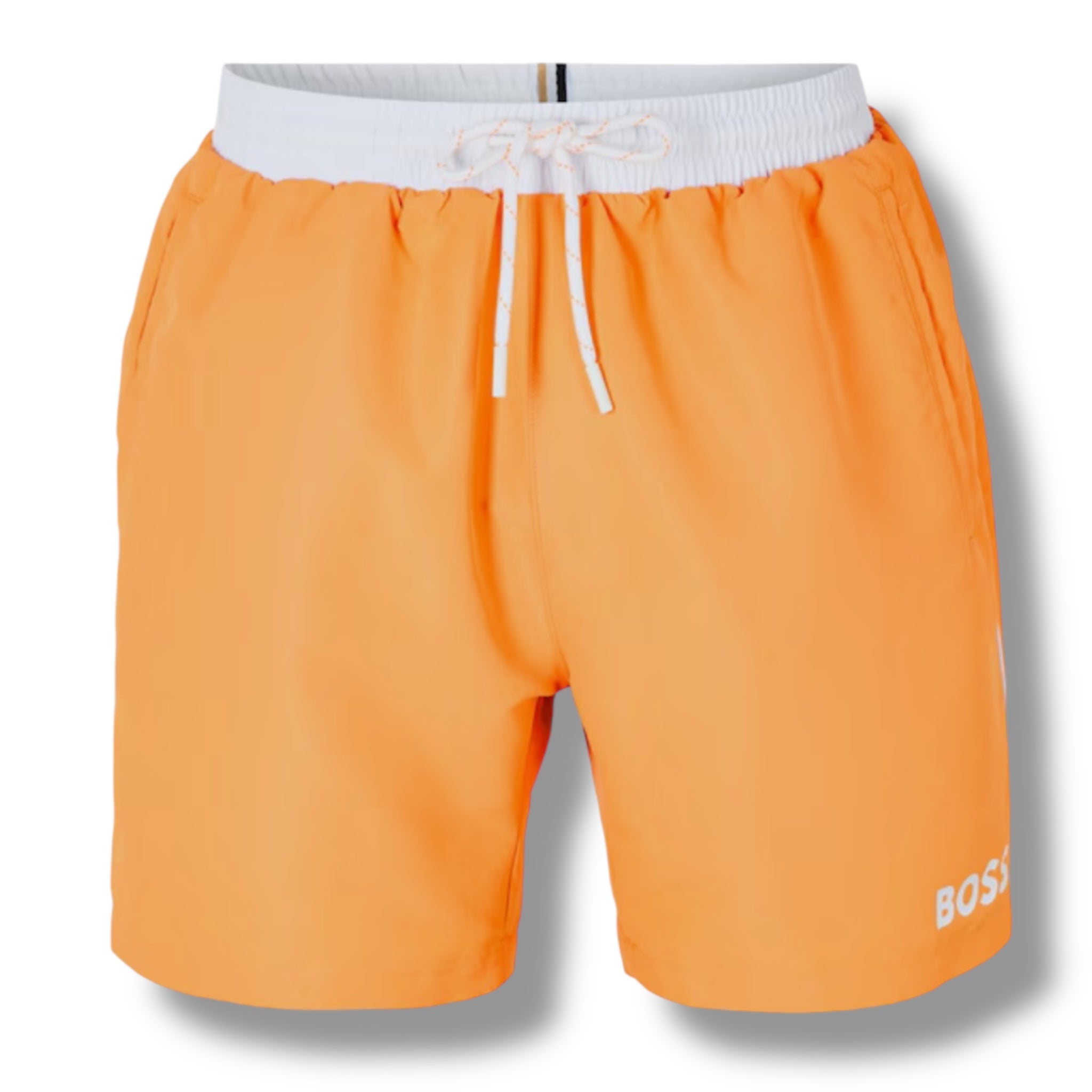 HUGO BOSS BIG LOGO T-SHIRT & SWIM SHORTS COMBO ORANGE