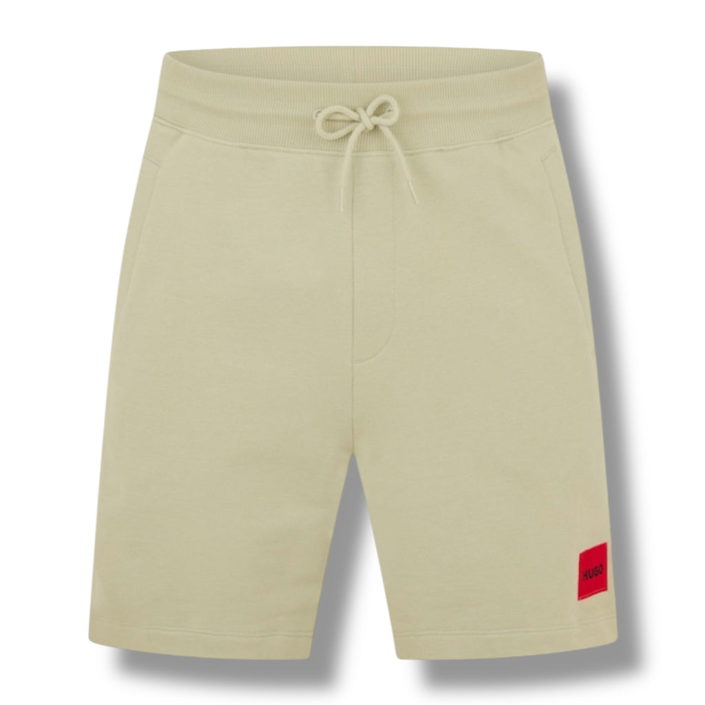 HUGO BOSS HUGO RED PATCH T-SHIRT & JERSEY SHORTS SET WHITE & LIGHT GREEN