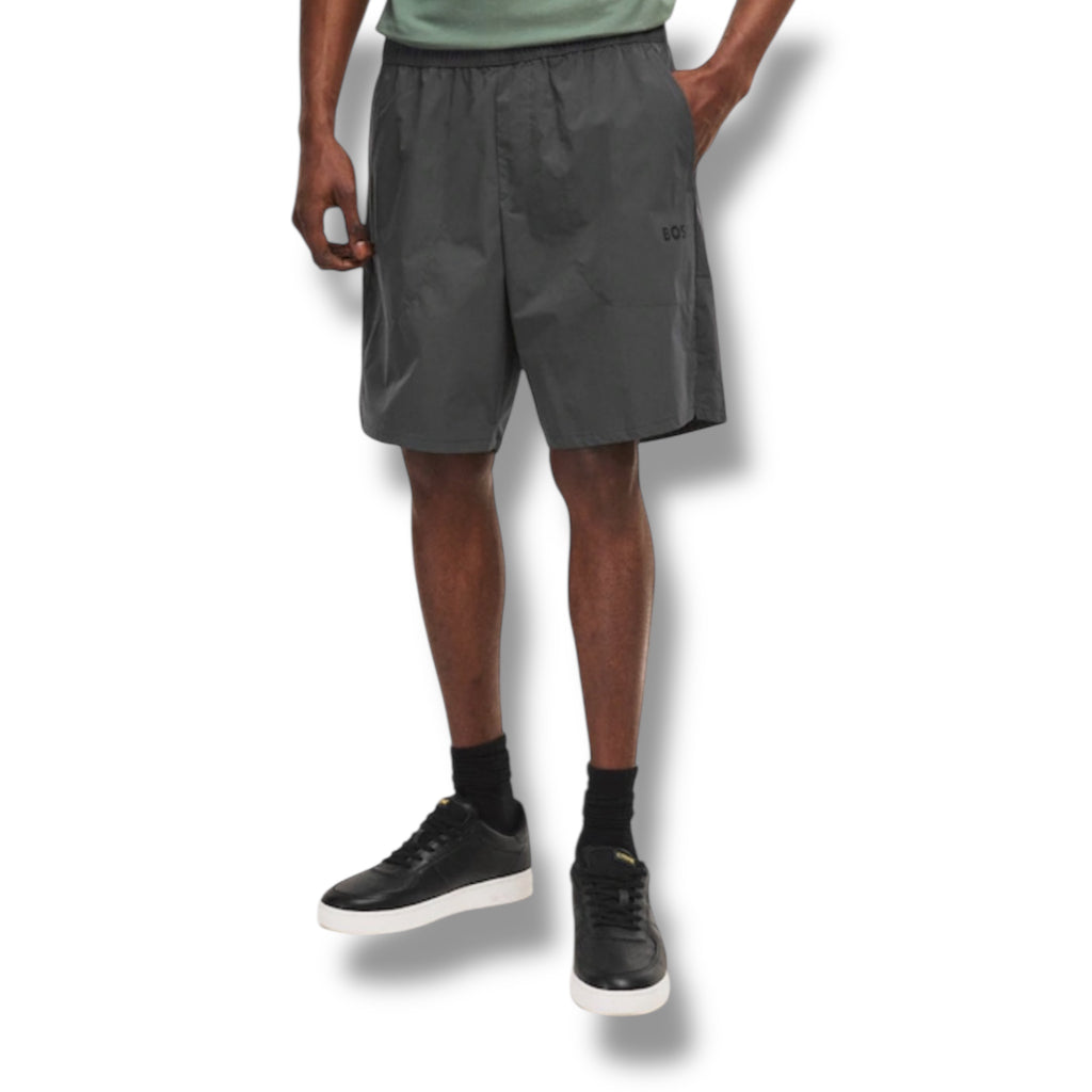 HUGO BOSS GYM KIT TECH T-SHIRT & SHORTS WHITE & GREY