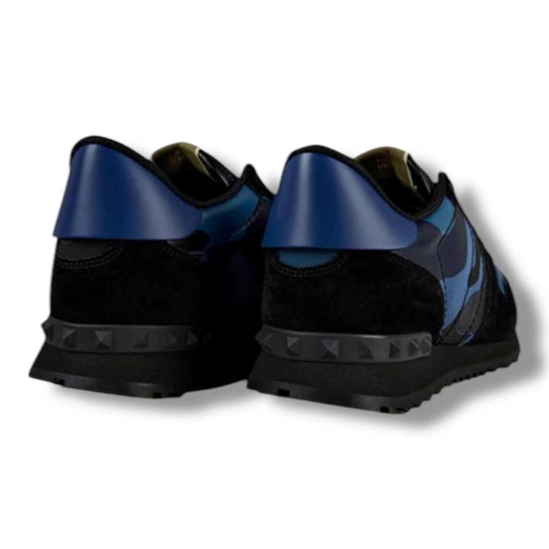 VALENTINO ROCKRUNNER STUD TRAINERS BLUE - BLACK