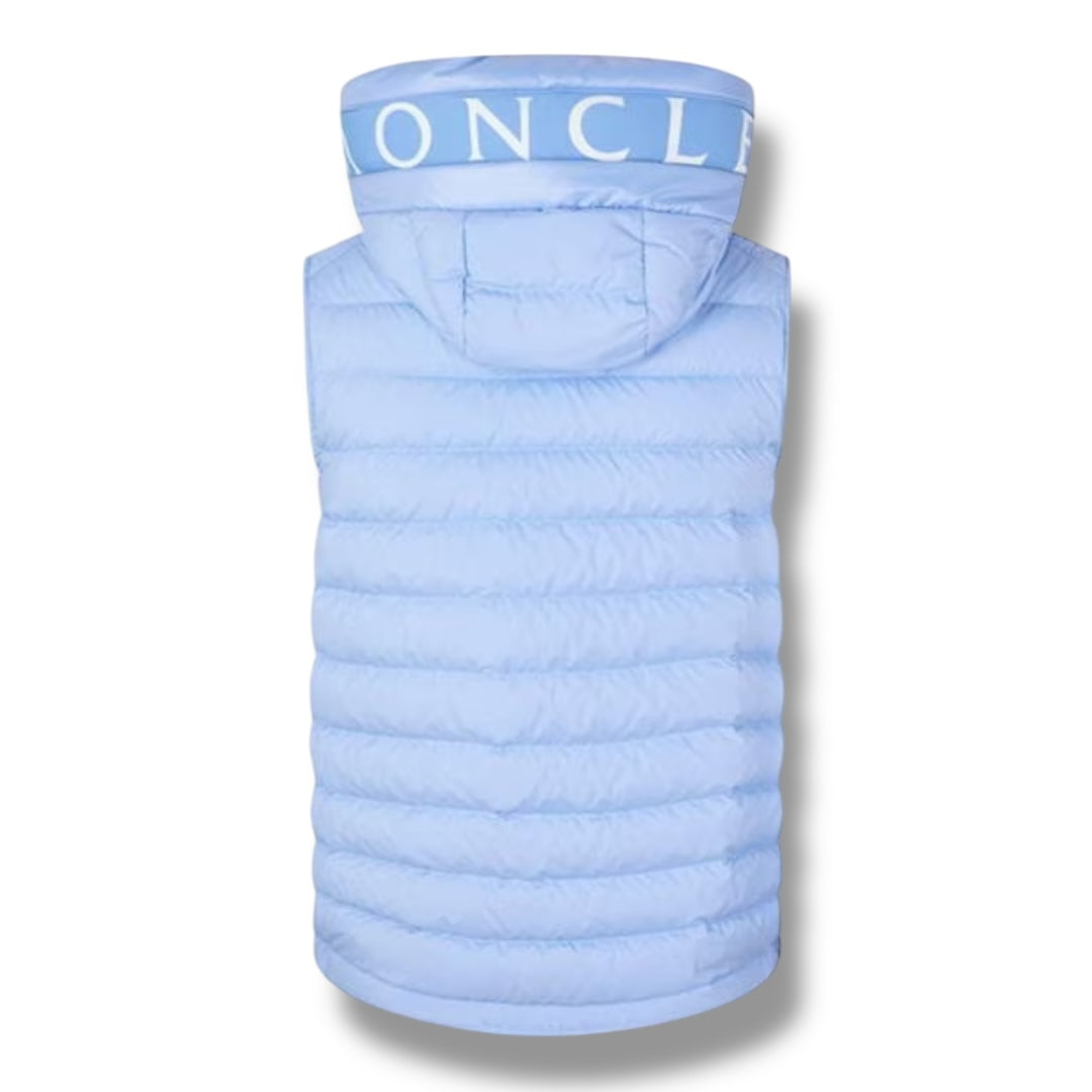 MONCLER BOURGET HOODED GILET SKY BLUE