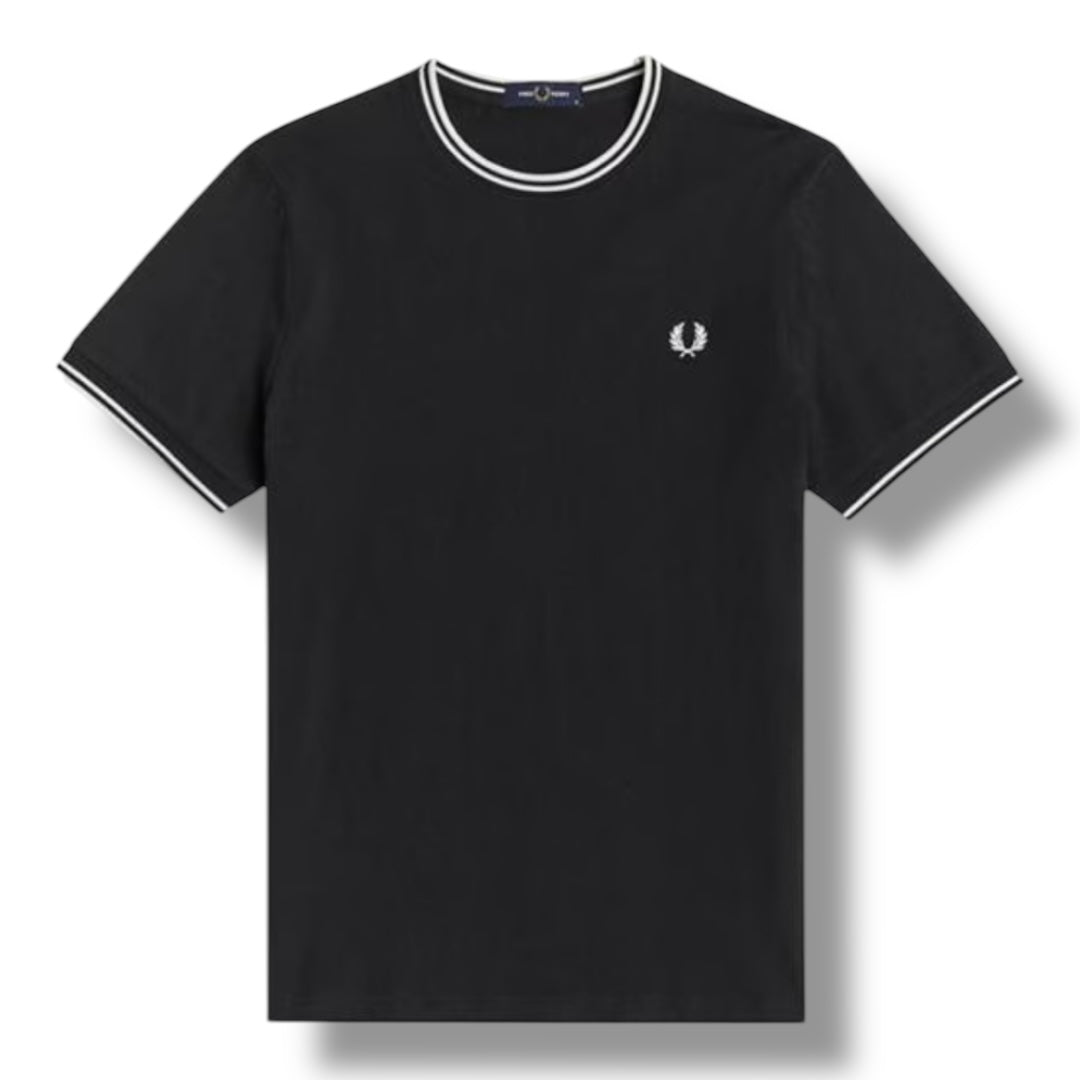FRED PERRY TWIN TIP T-SHIRT BLACK