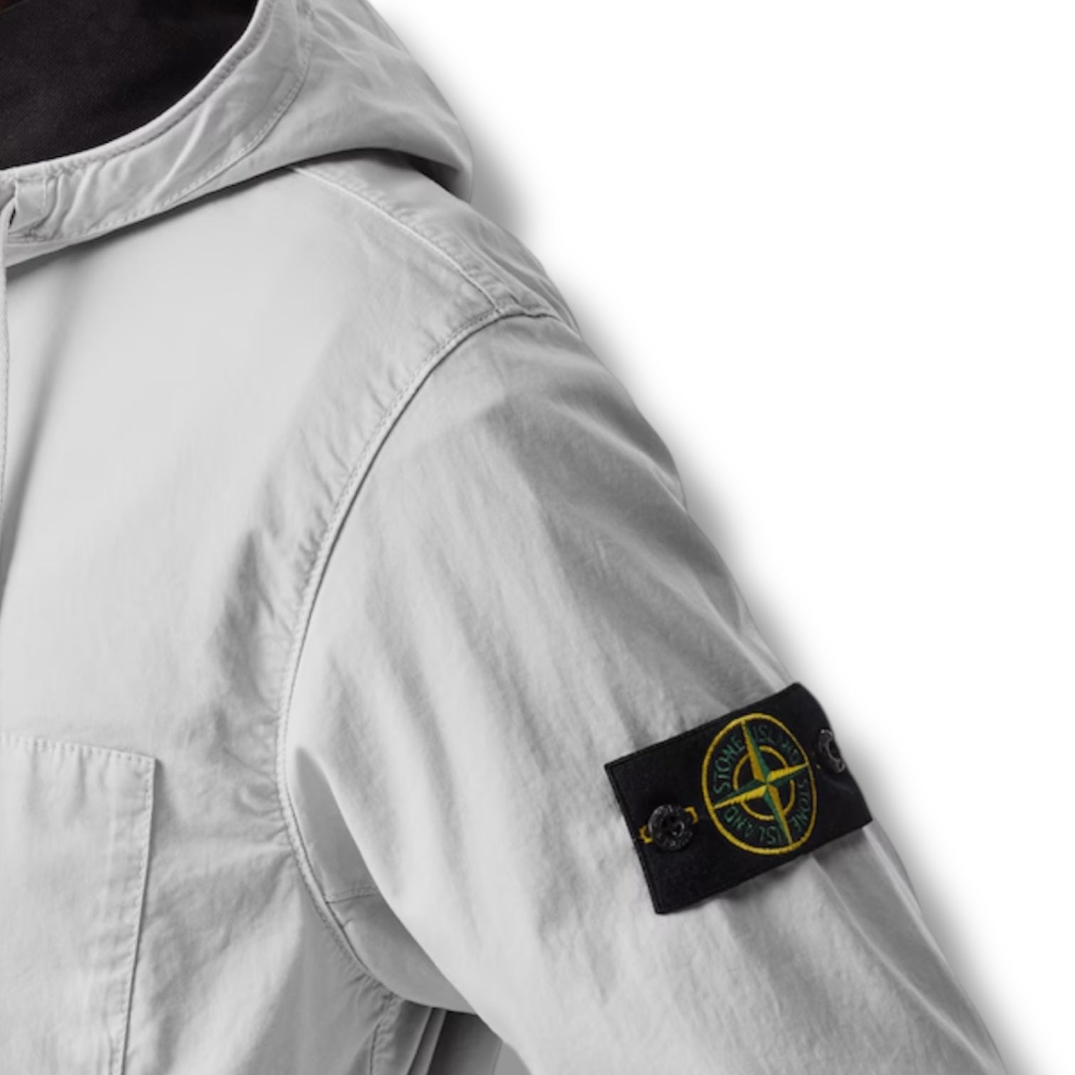 STONE ISLAND SUPIMA TWILL COTTON HOODED JACKET CIELO BLUE