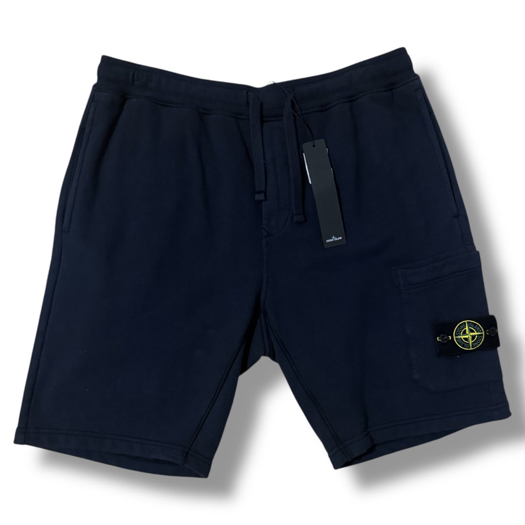 STONE ISLAND CARGO JERSEY SHORTS NAVY BLUE
