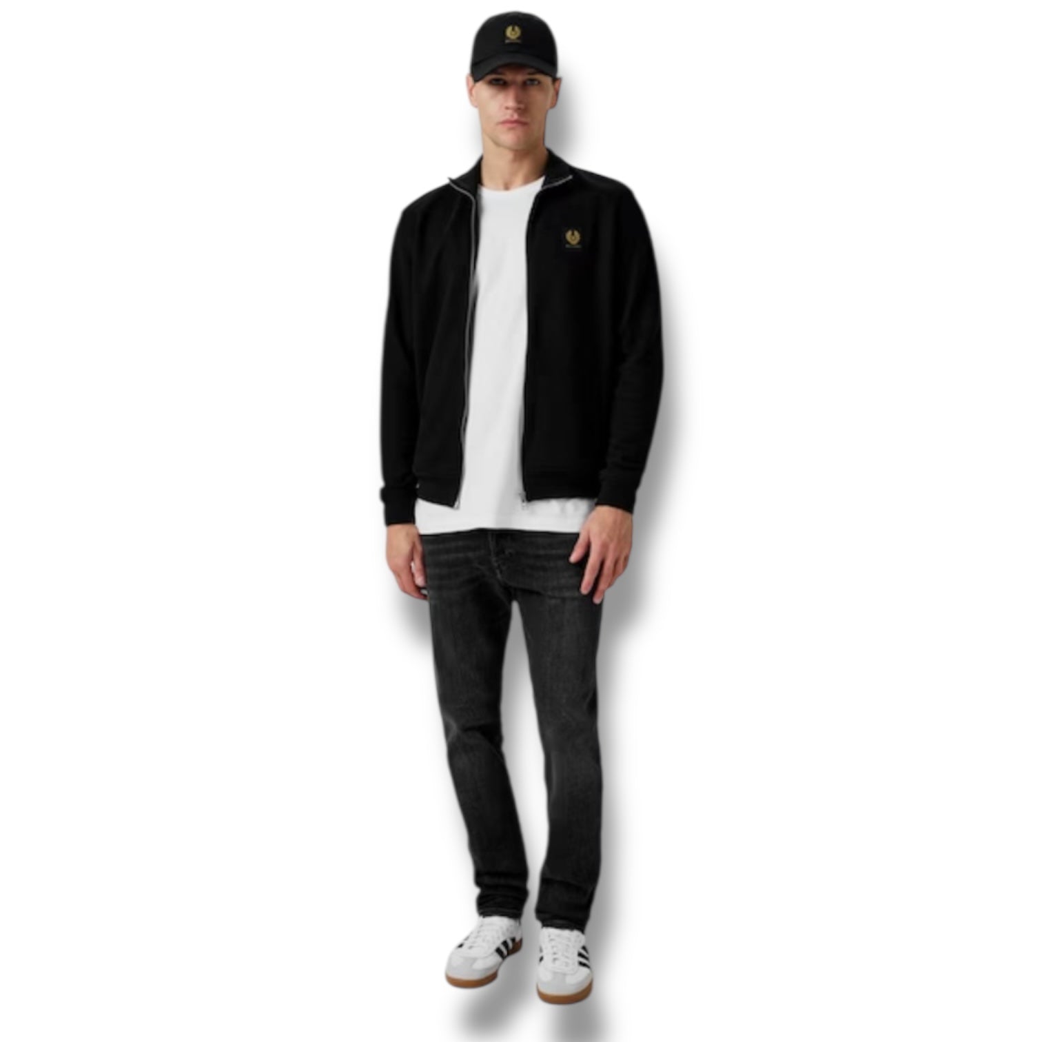 BELSTAFF PATCH LOGO FULL ZIP SWEATSHIRT BLACK