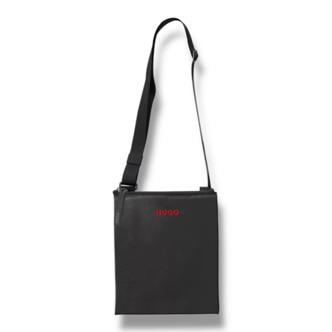 HUGO BOSS HUGO ZIP UP ENVELOPE CROSS BODY BAG BLACK
