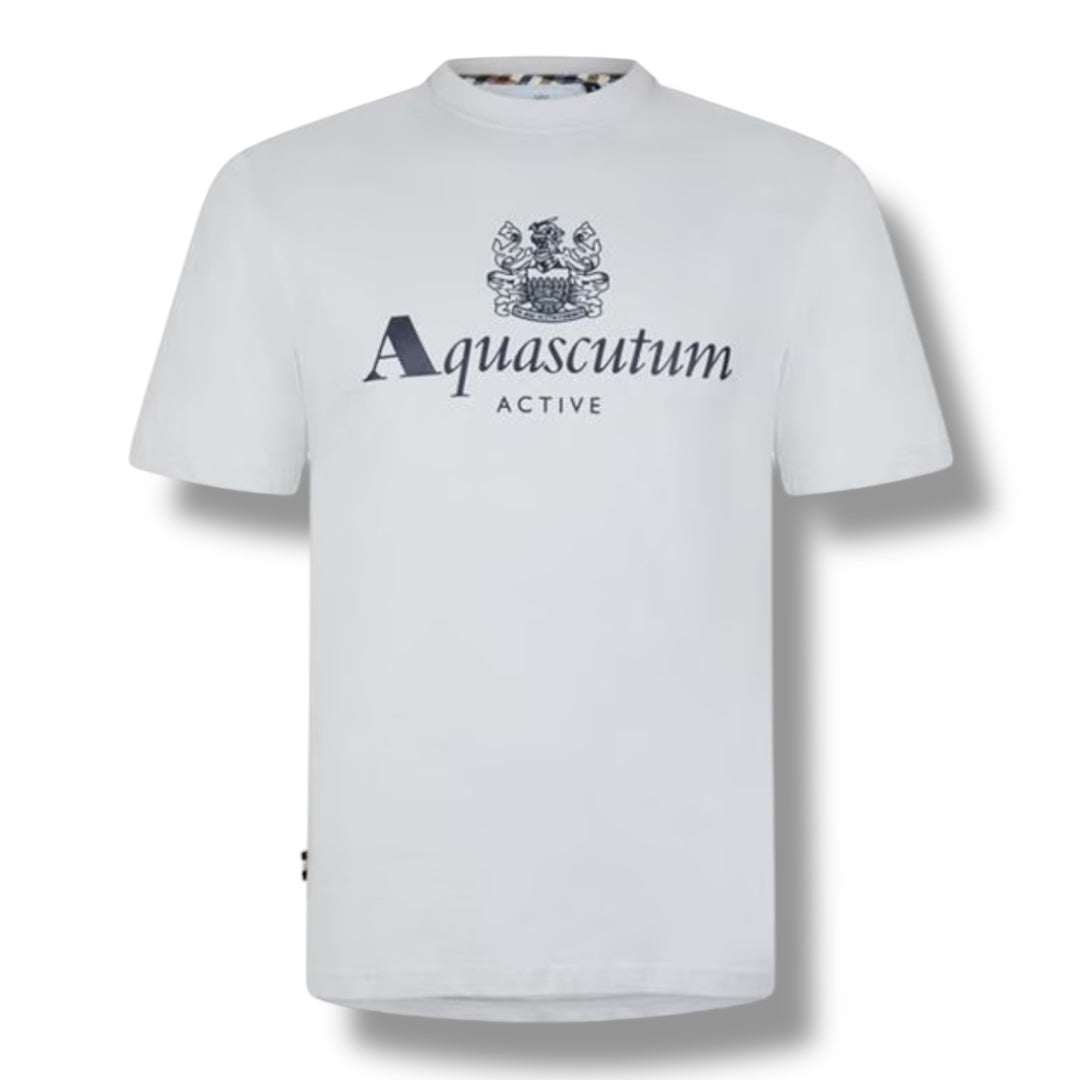 AQUASCUTUM LARGE LOGO T-SHIRT GREY