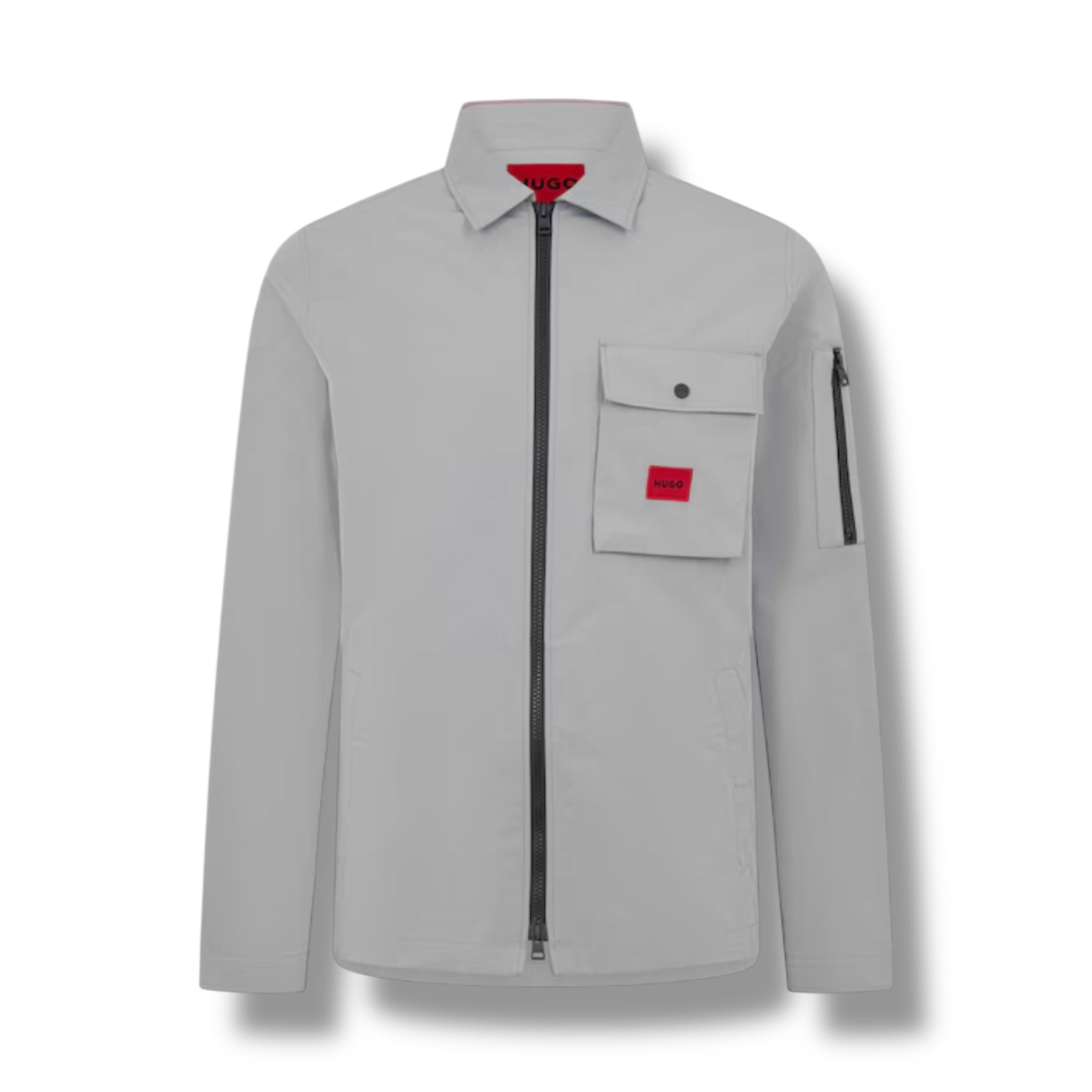 HUGO RED PATCH OVERSHIRT GREY