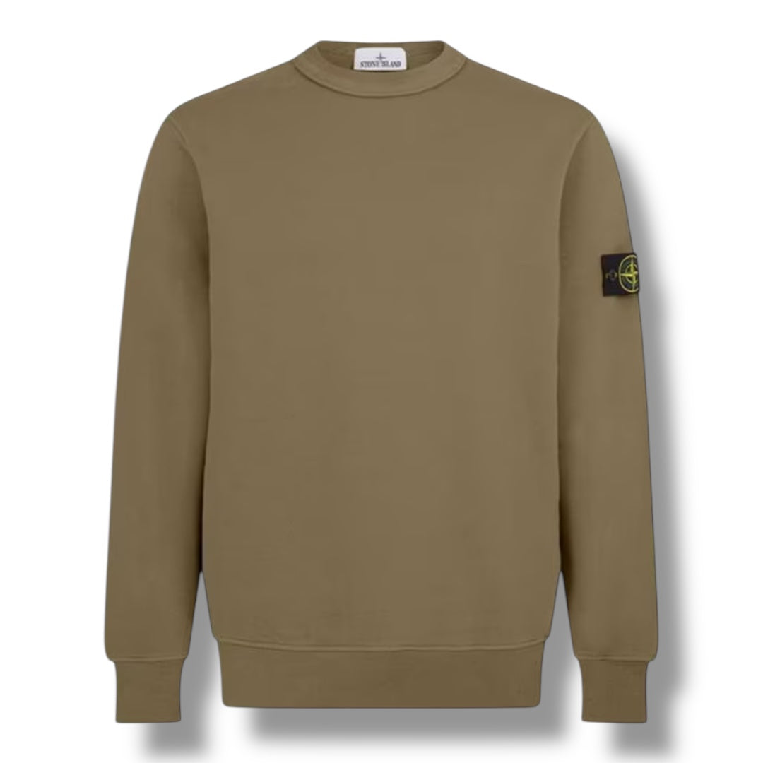 STONE ISLAND ARM BADGE CREWNECK SWEATSHIRT BISCOTTO BEIGE