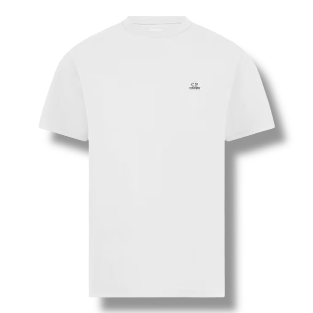 CP COMPANY EMBROIDERED LOGO T-SHIRT WHITE