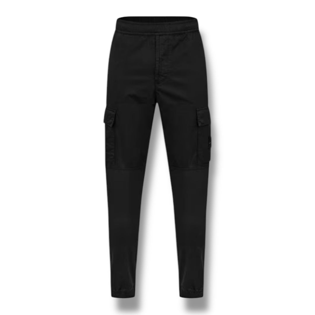 STONE ISLAND RASO CARGO PANTS BLACK