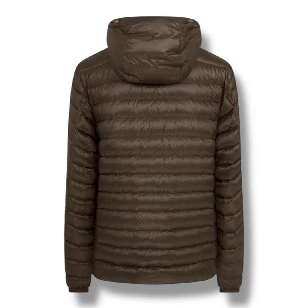 CP COMPANY DD SHELL GOGGLE DOWN PUFFER JACKET BROWN