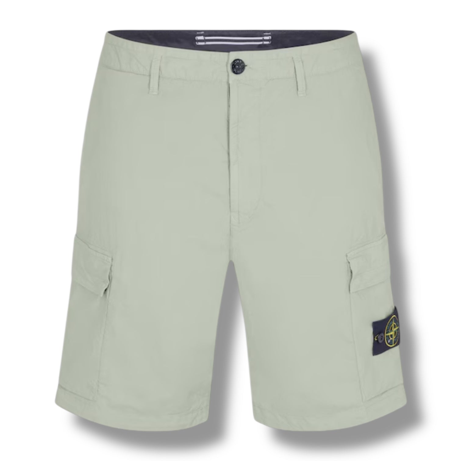 STONE ISLAND TELA CARGO SHORTS SAGE GREEN