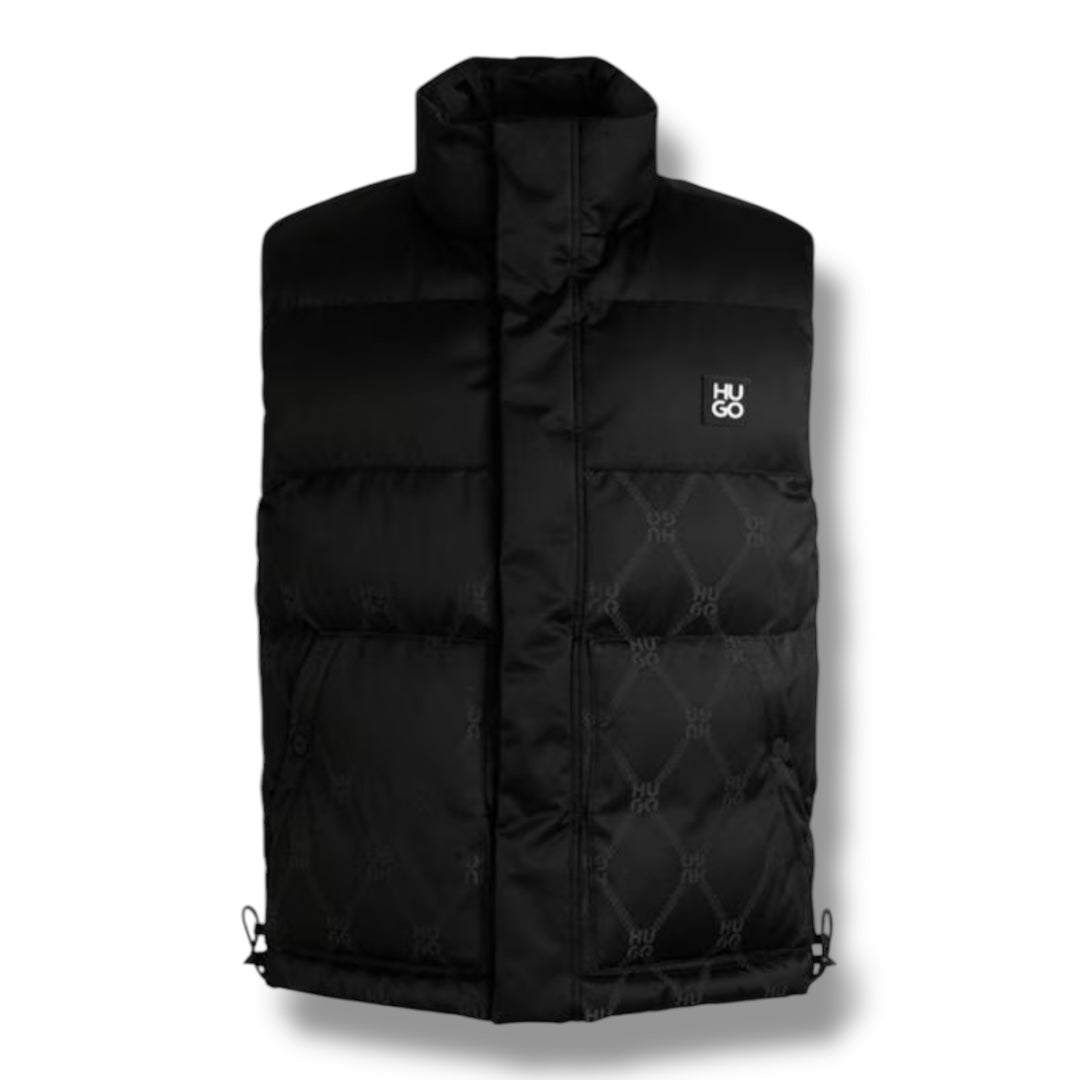HUGO BOSS HUGO PATCH STACK MONO LOGO GILET BLACK