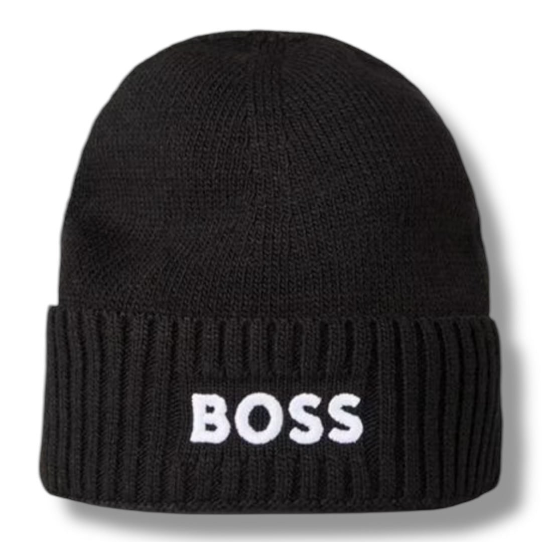 HUGO BOSS BEANIE HAT BLACK