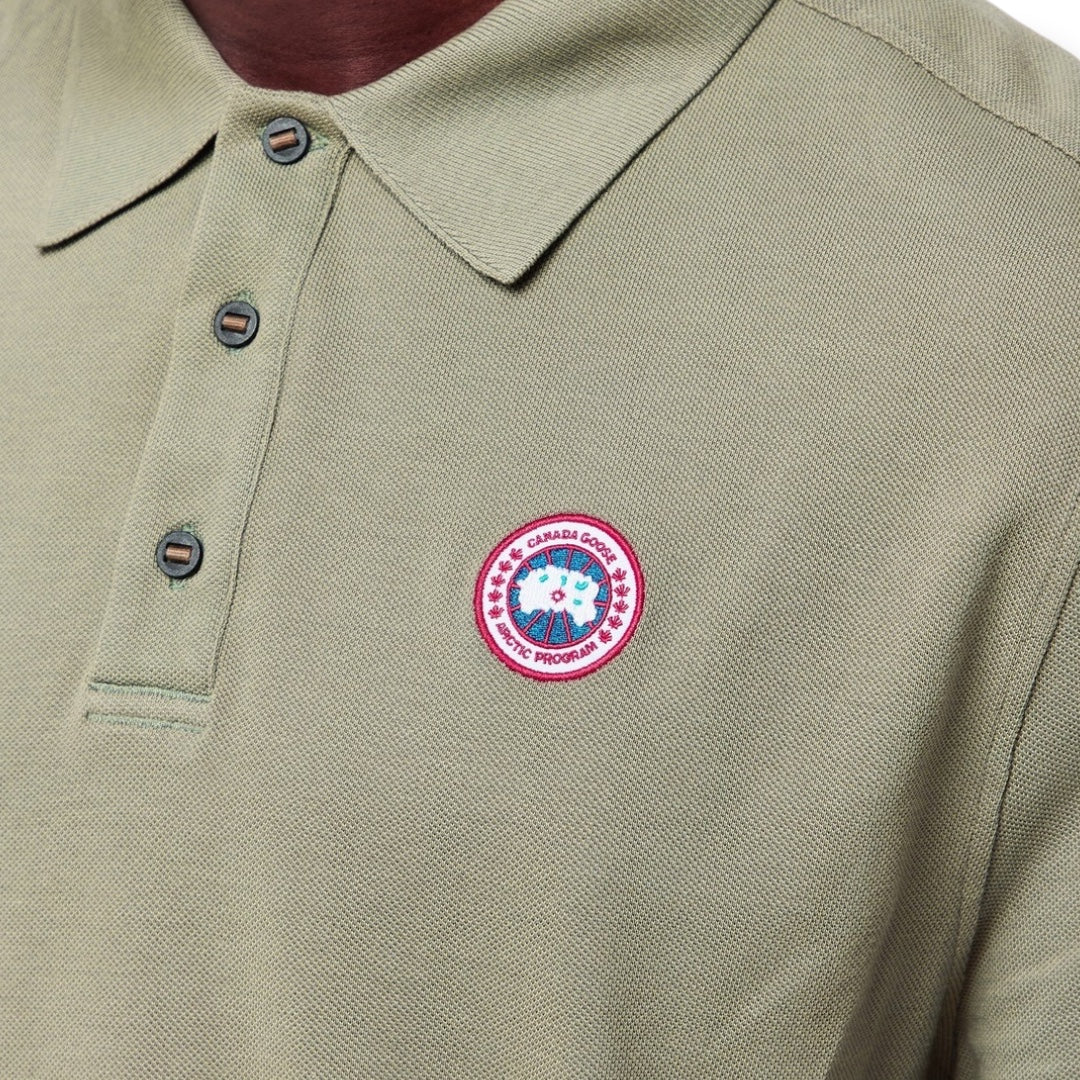 CANADA GOOSE PATCH POLO SHIRT SAGE GREEN