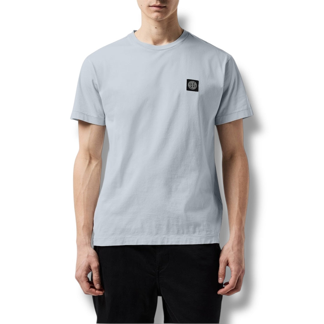 STONE ISLAND PATCH LOGO T-SHIRT CIELO BLUE