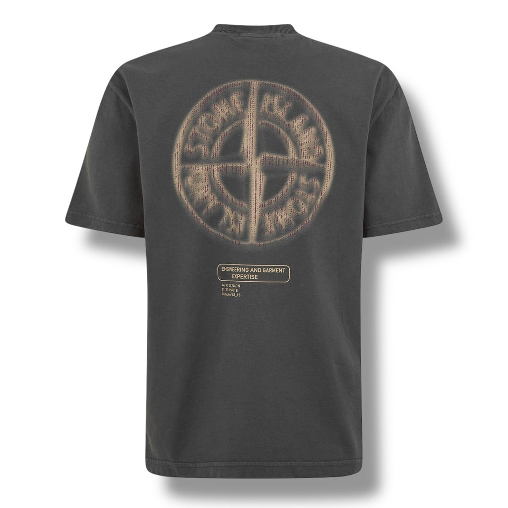 STONE ISLAND BACK DIAL BLUR LOGO T-SHIRT DARK GREY