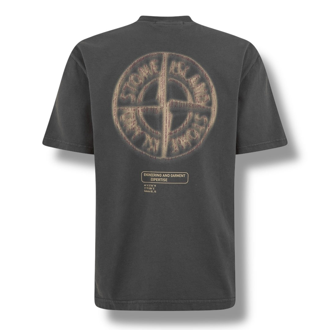 STONE ISLAND BACK DIAL BLUR LOGO T-SHIRT DARK GREY