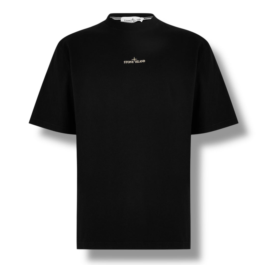 STONE ISLAND BACK DIAL BLUR LOGO T-SHIRT BLACK