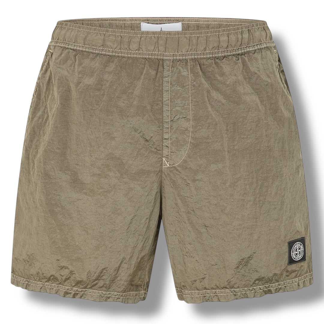 STONE ISLAND NYLON METAL SWIM SHORTS ARMY GREEN