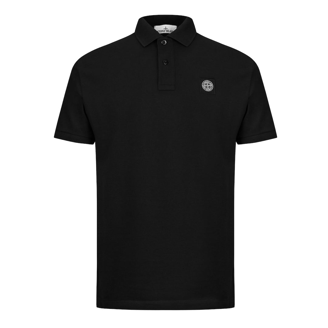 STONE ISLAND PATCH LOGO POLO SHIRT BLACK