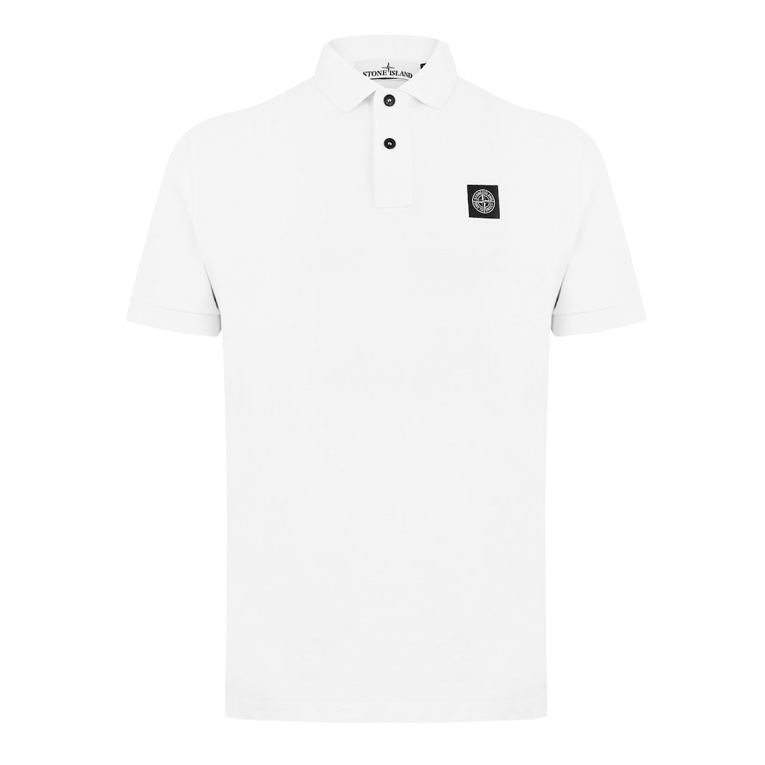 STONE ISLAND PATCH LOGO POLO SHIRT WHITE