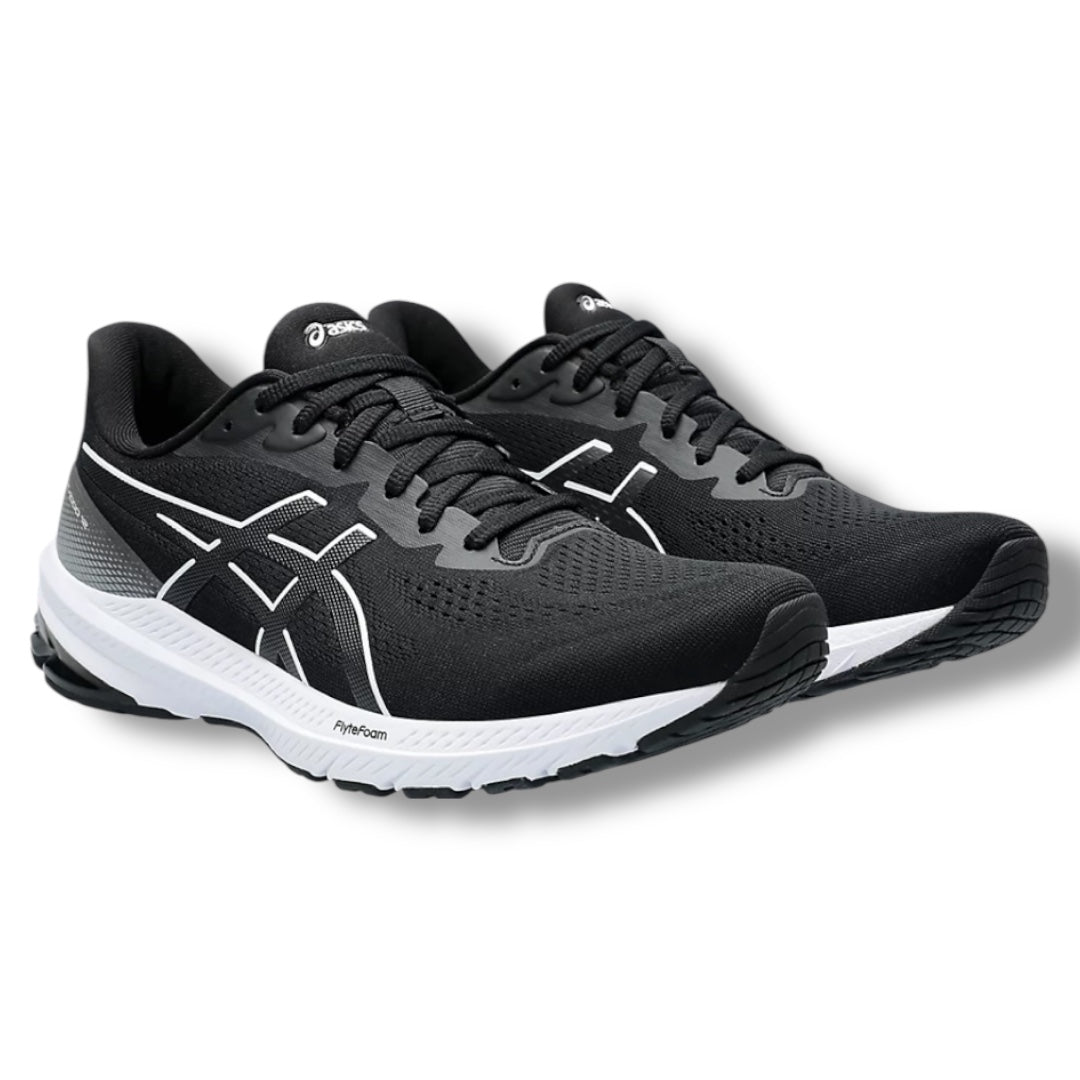 ASICS RUNNING TRAINERS BLACK / WHITE