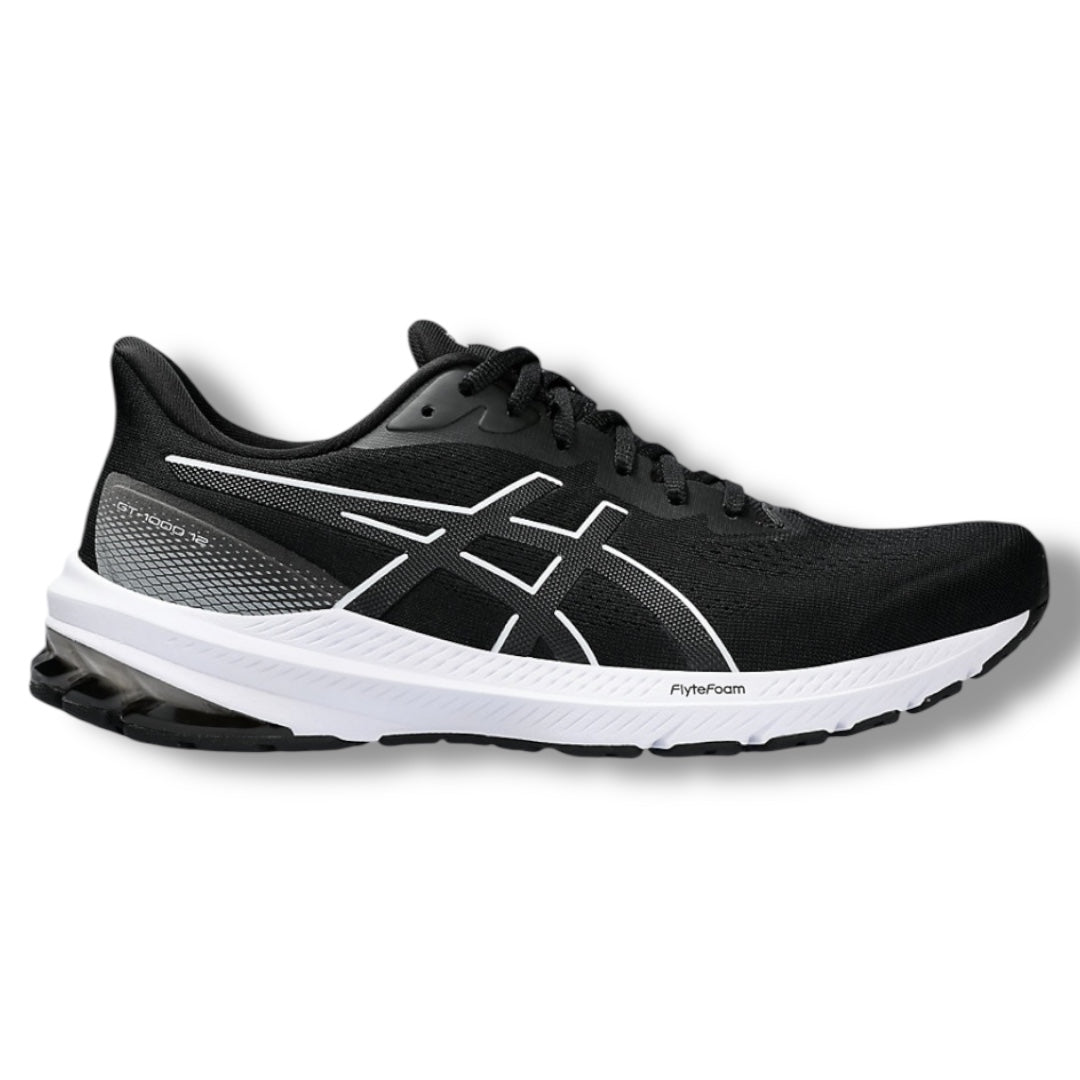 ASICS RUNNING TRAINERS BLACK / WHITE