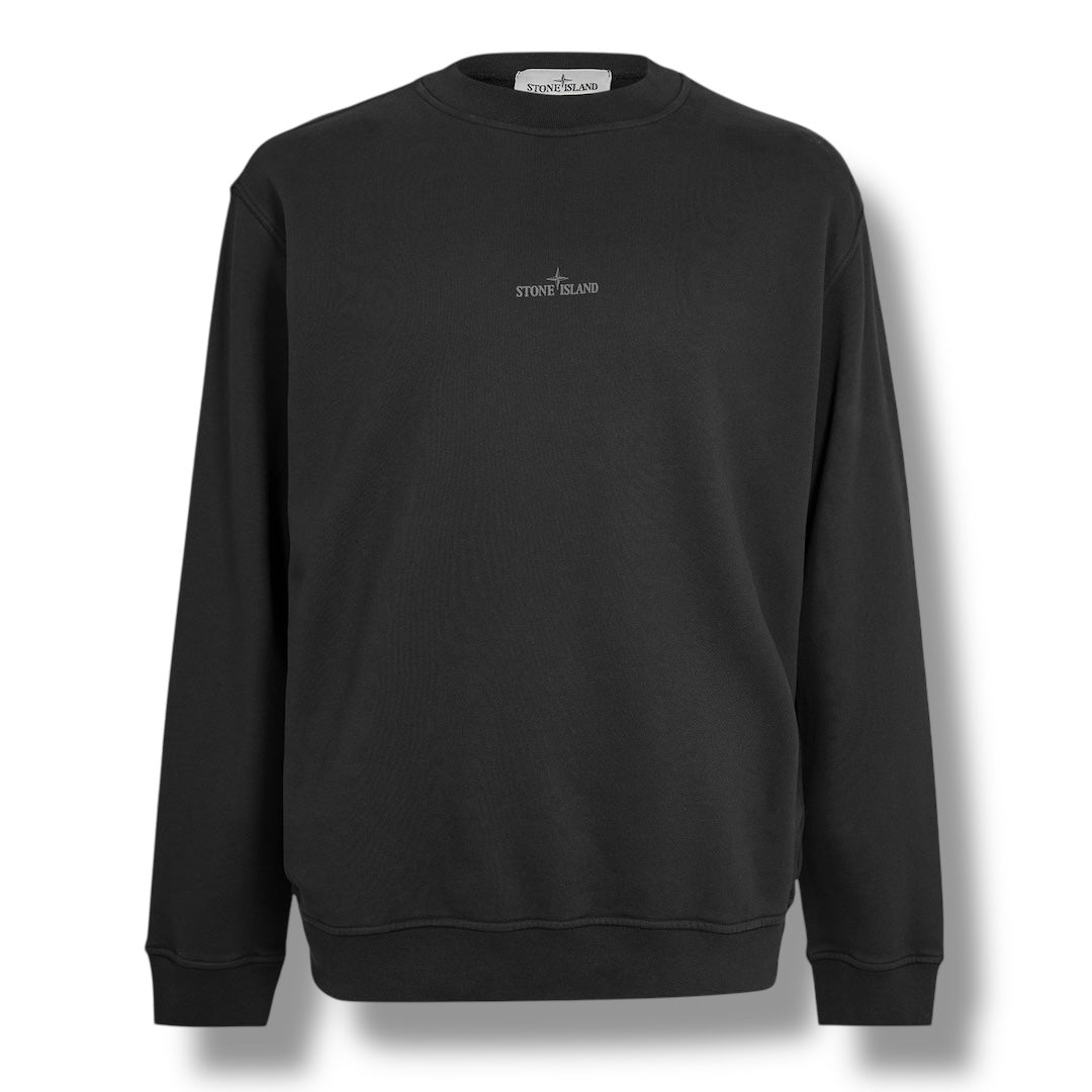 STONE ISLAND BACK GRAPHIC CREWNECK SWEATSHIRT BLACK