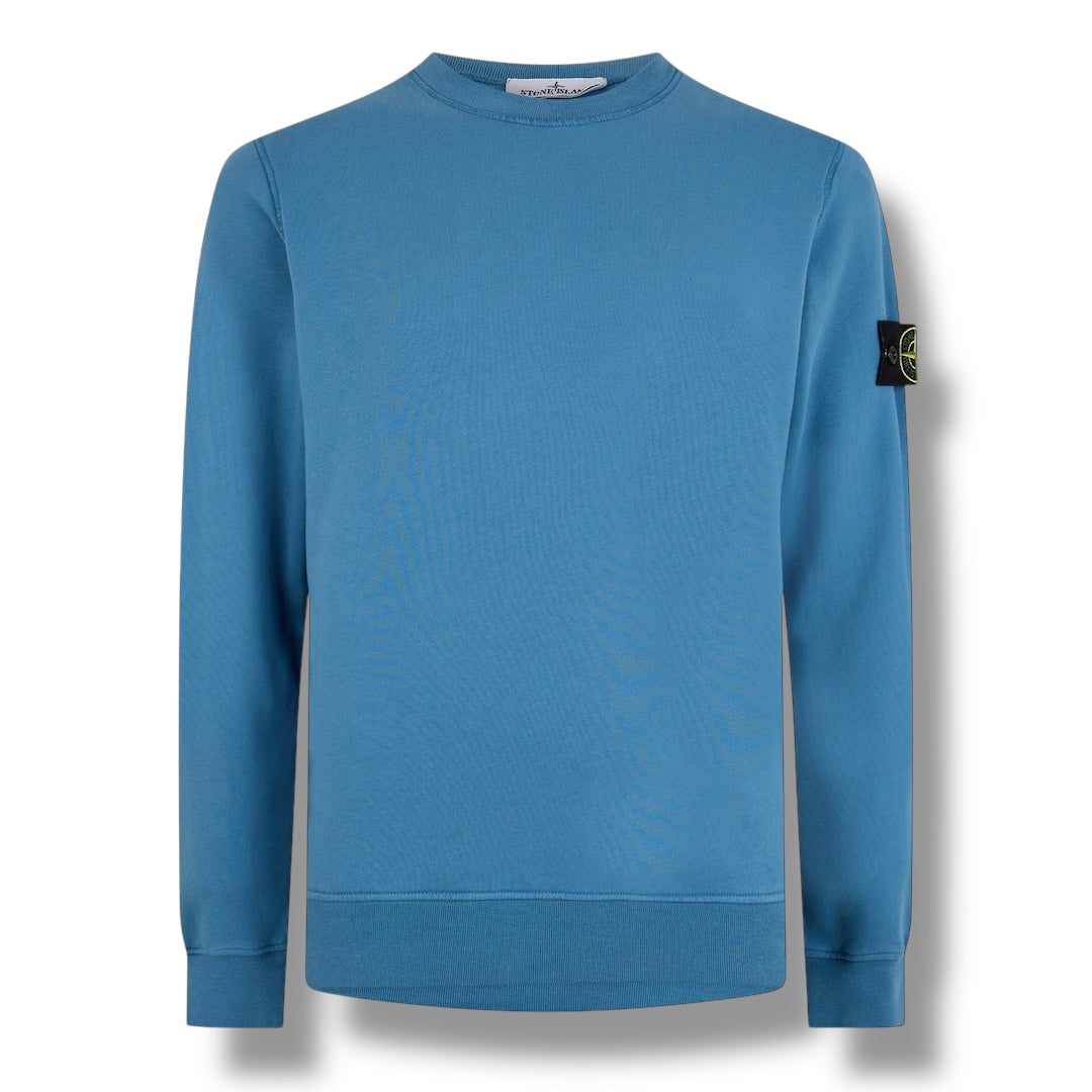 STONE ISLAND ARM BADGE CREWNECK SWEATSHIRT AVIO BLUE