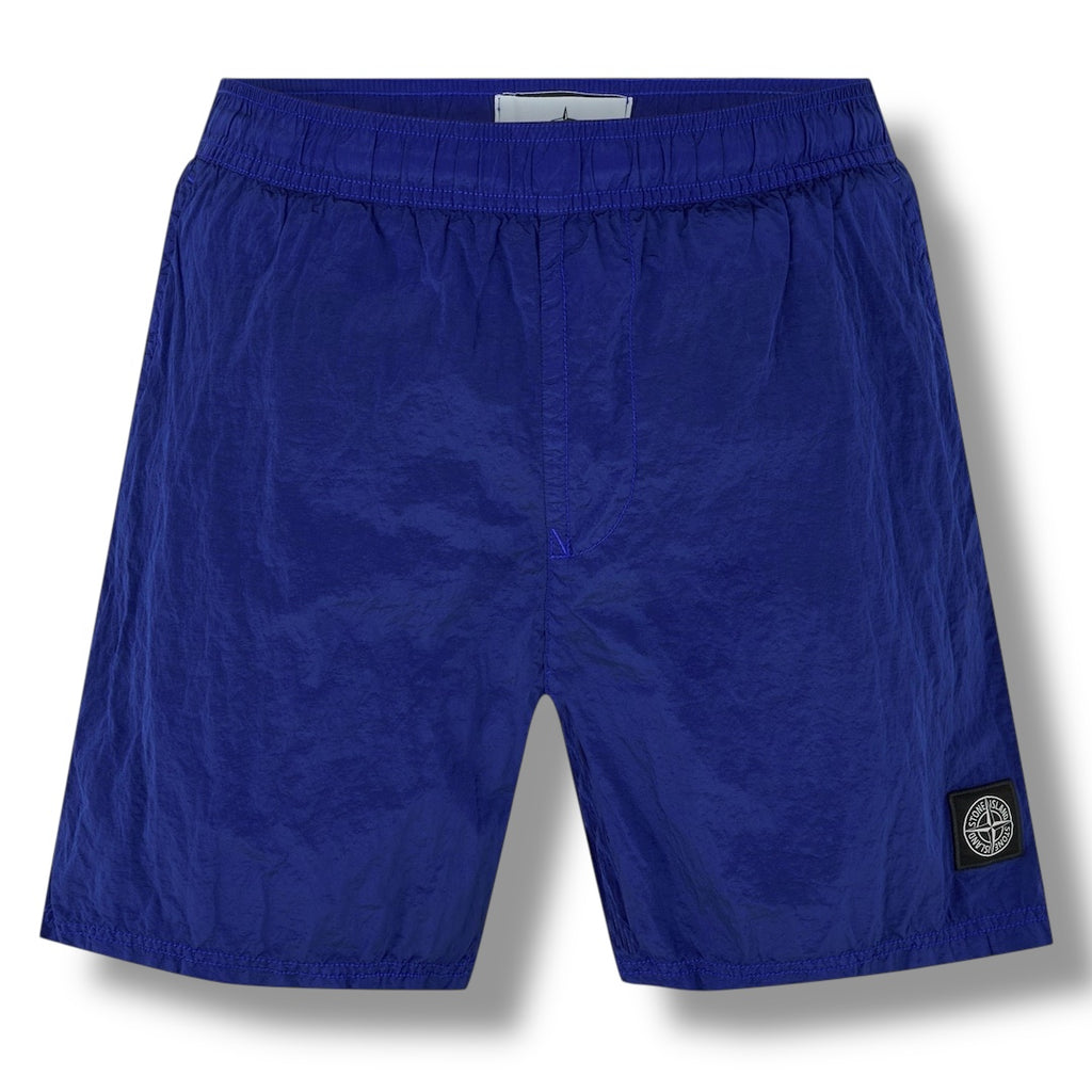 STONE ISLAND PATCH LOGO SWIM SHORTS NYLON METAL BLUETTE