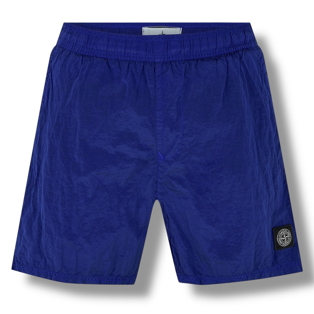 STONE ISLAND PATCH LOGO SWIM SHORTS NYLON METAL BLUETTE