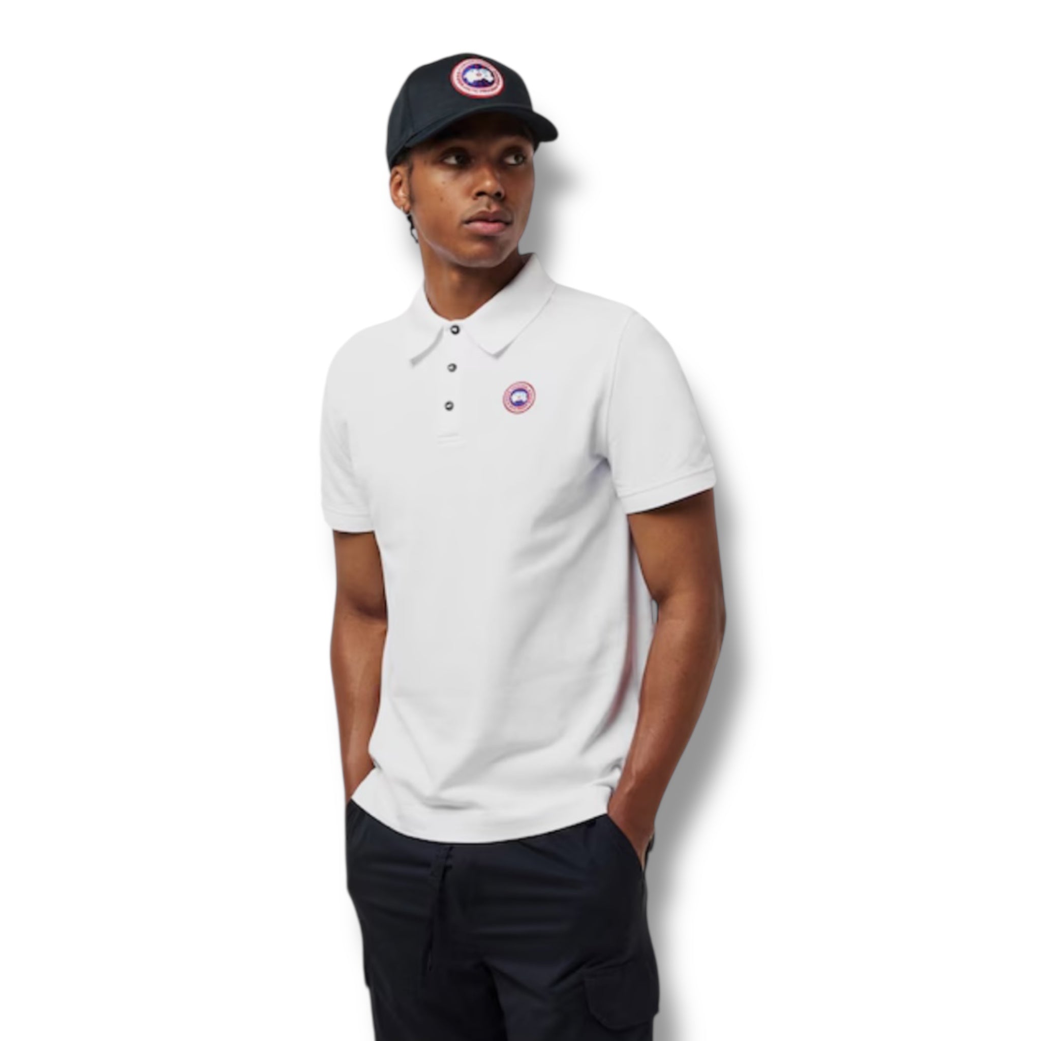 CANADA GOOSE PATCH POLO SHIRT WHITE